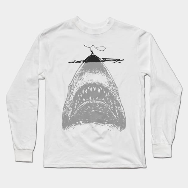 Great White Shark Long Sleeve T-Shirt by The Tee Tree